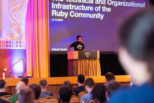 Adarsh Pandit presenting his talk